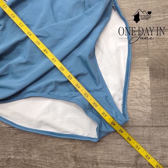 Eomenie Cross Front Cut Out One Piece Swimsuit Size L - Picture 6 of 7